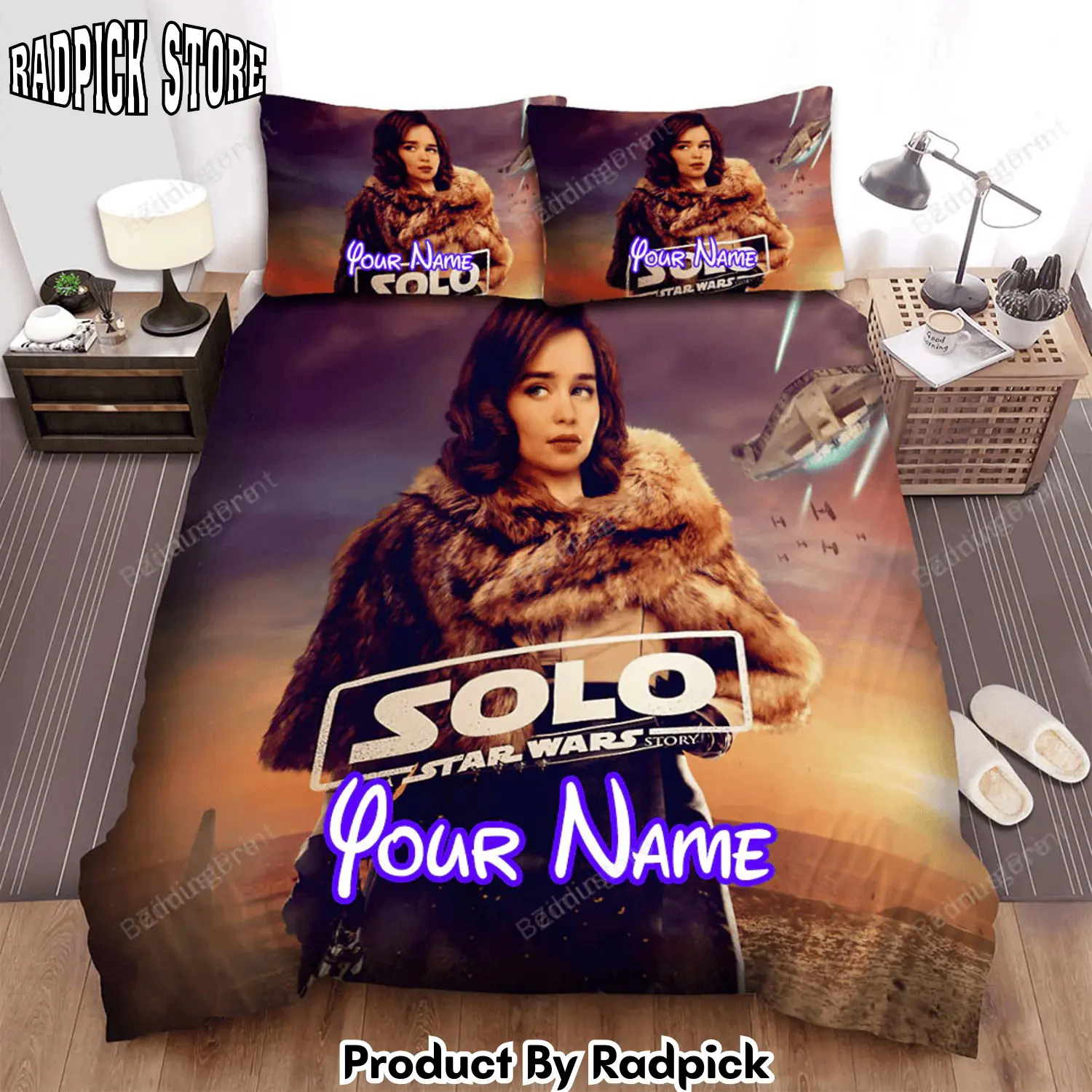 Radpick solo a star wars story warrior woman movie poster bed sheets duvet cover personalized name bedding sets rp3272193